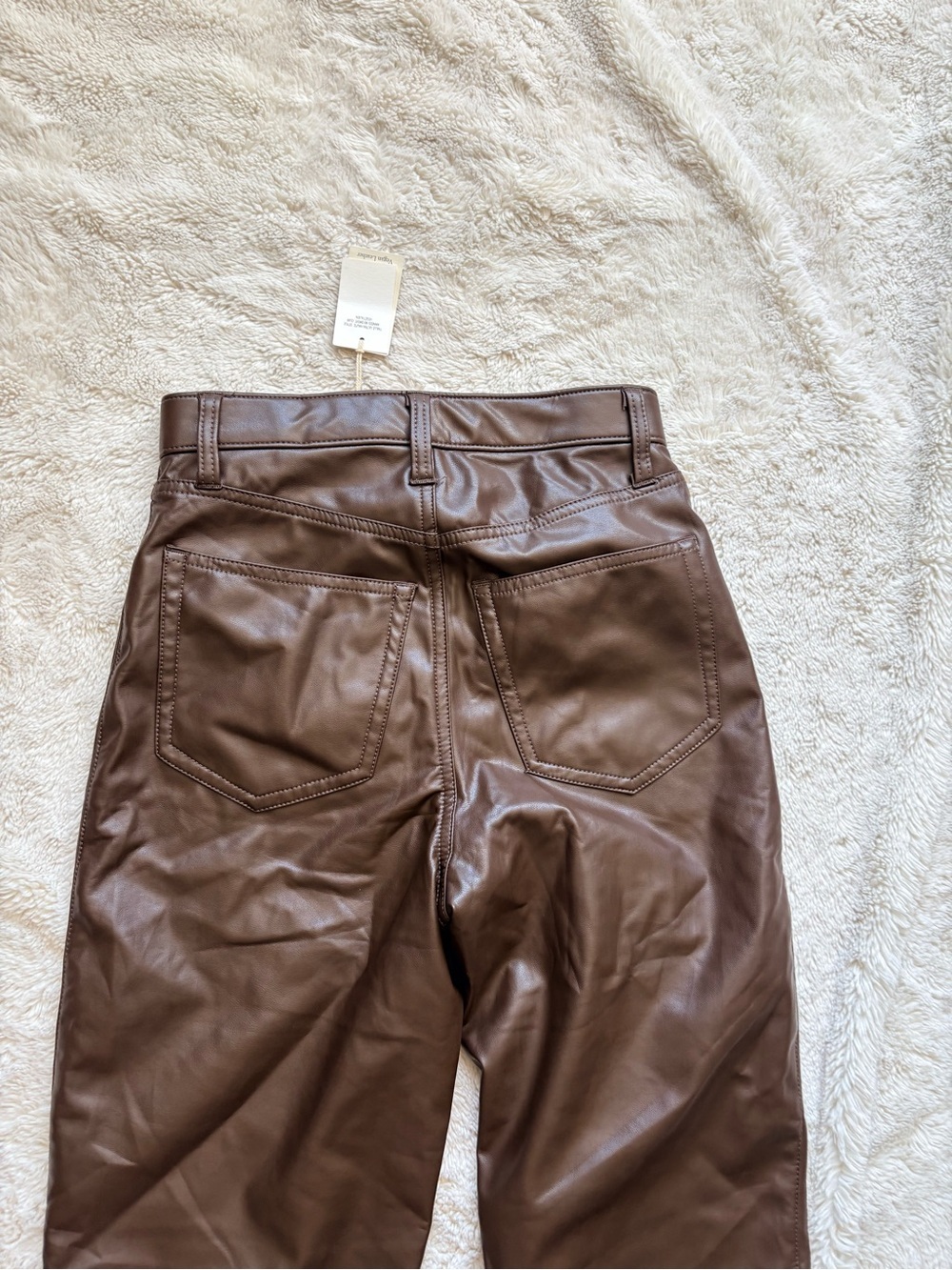 Abercrombie & Fitch High‑Rise Vegan Leather Pants Size 0/25 | Minimalist NWT - Picture 12 of 14